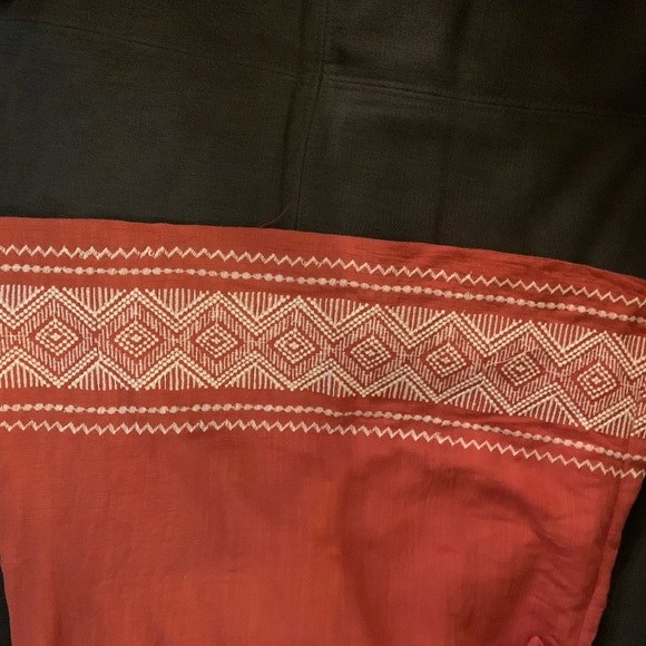 Coral off the shoulder linen dress - Picture 6 of 8